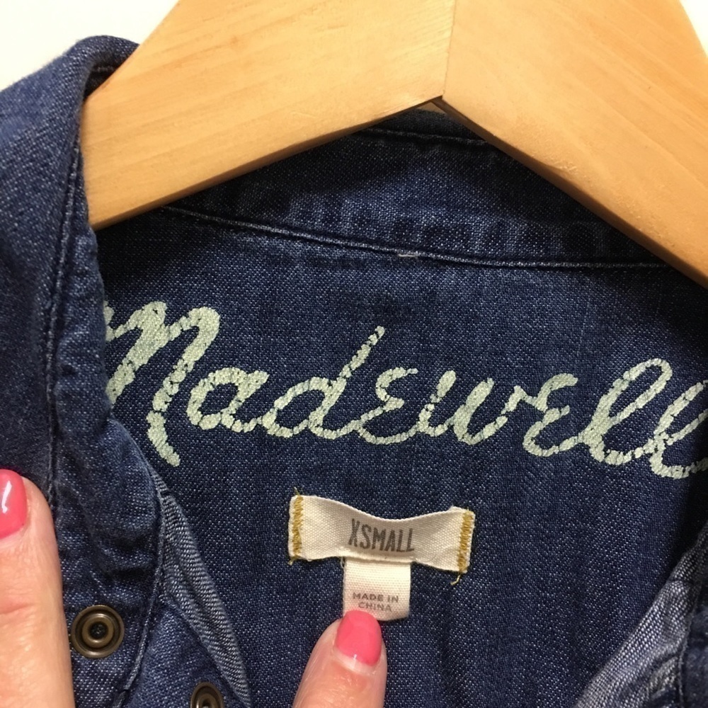 Madewell denim jean long sleeve top size XS - Picture 2 of 6